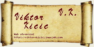 Viktor Kičić vizit kartica